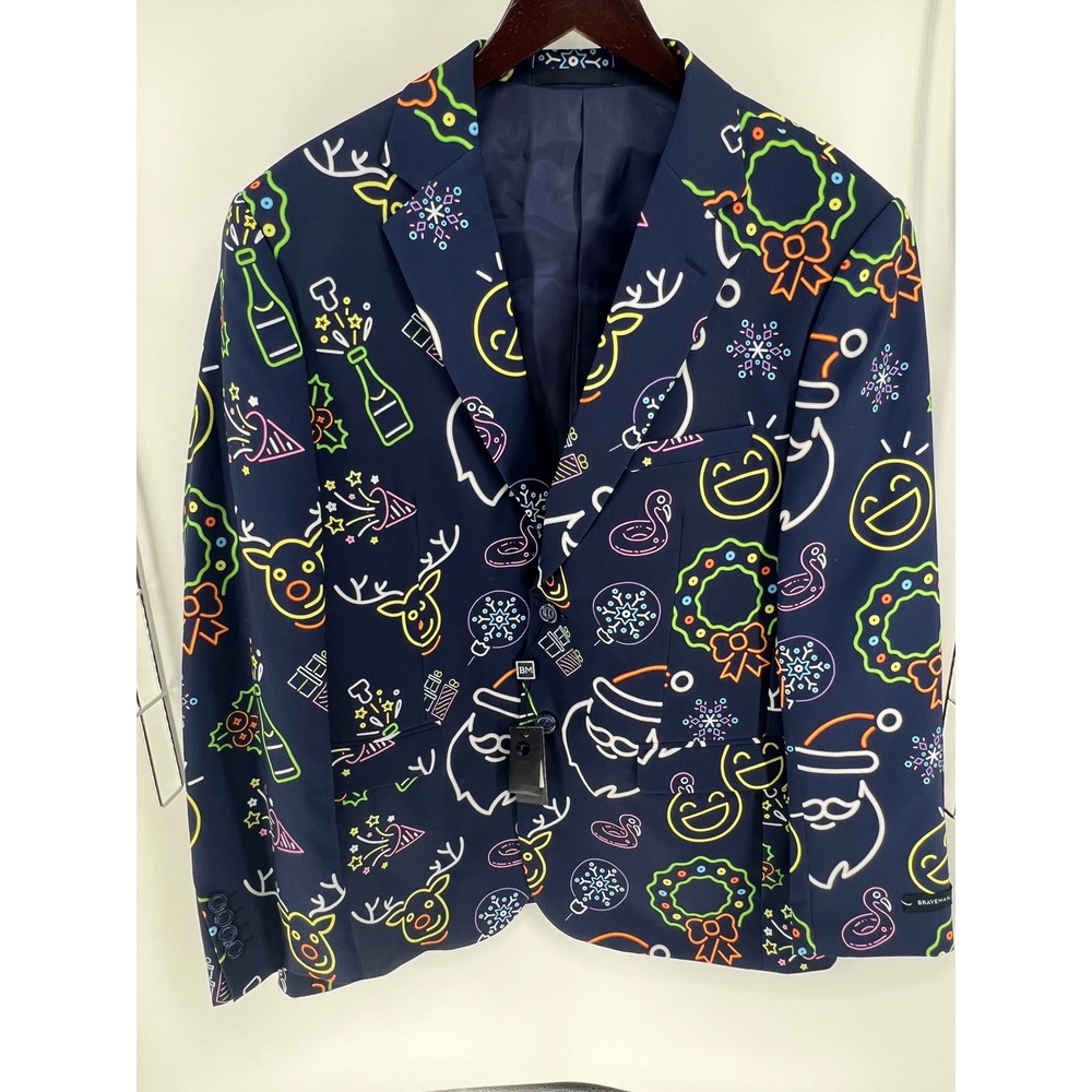 Braveman Men's Neon Holiday Blazer Jacket Size 42R 38W